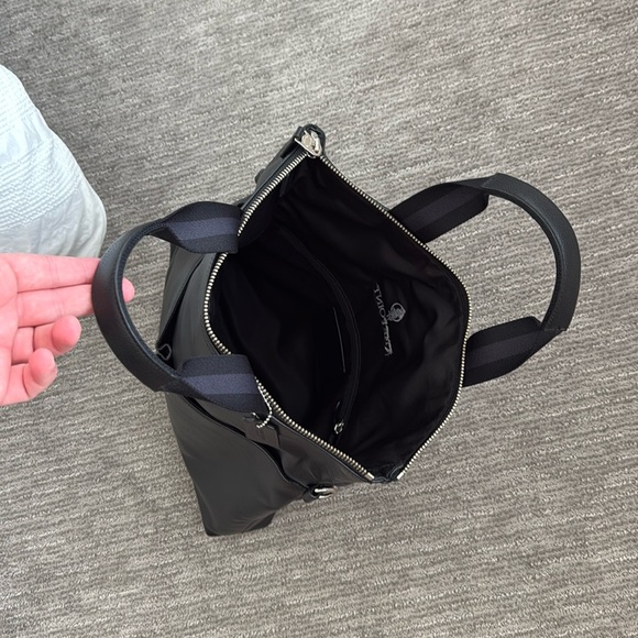 Coach Charles Black Pebbled Leather Foldover Tote, lightly used with NEW STRAP - Picture 14 of 15